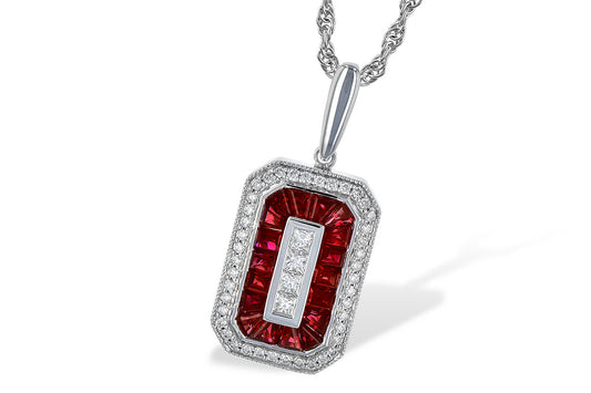 Allison Kaufman Ruby Diamond Necklace 1.42ctw