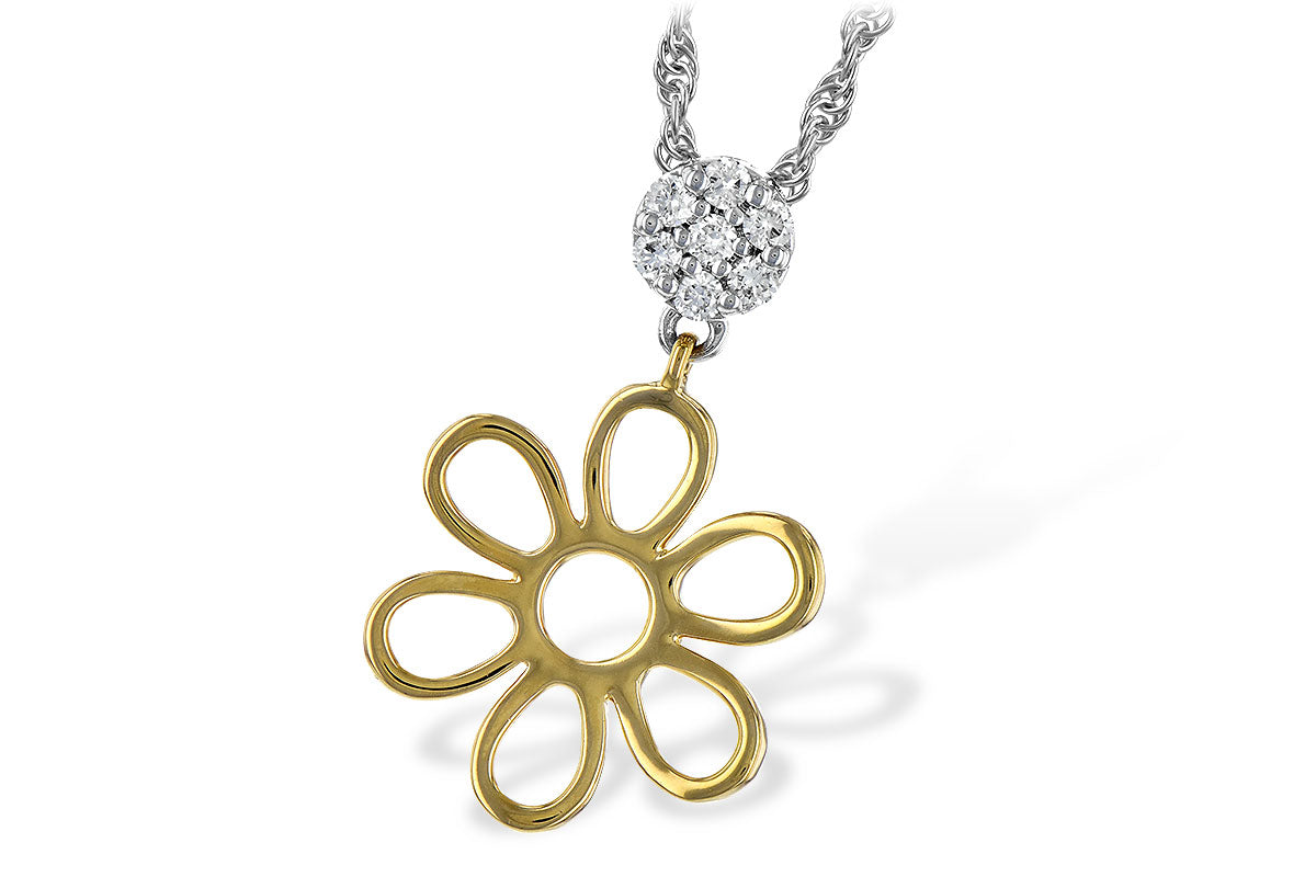 Allison Kaufman Flower 14K Diamond Pendant