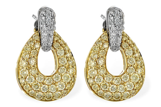 14K Yellow Diamond Earrings 1.88 Carats