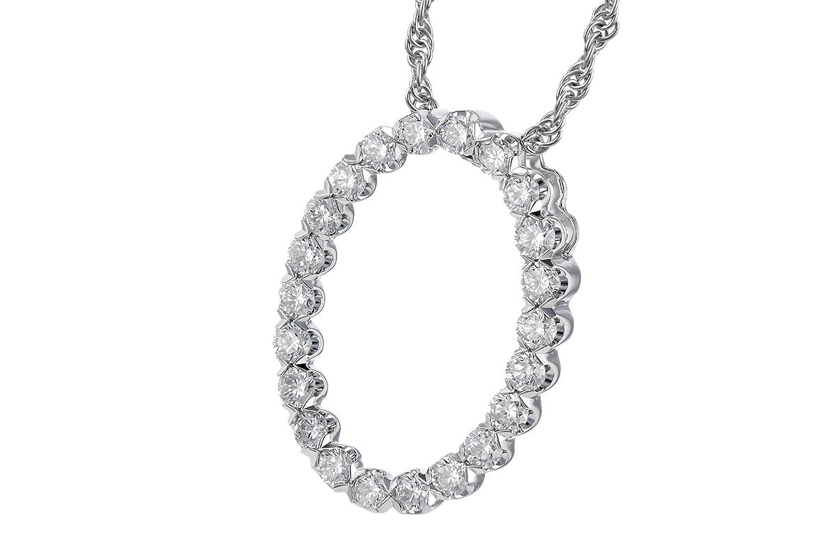Oval  Love Diamond Pendant