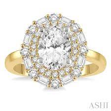 Oval Baguette Diamond Engagement Ring