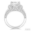 Glamorous 4 Carat Princess Cut Halo Diamond Engagement Ring in 14K Gold | Gemma's Jewelers