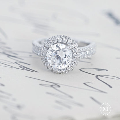 Luxe Halo Diamond Engagement Ring