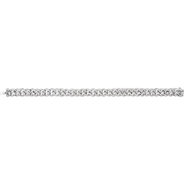 14K White 3/4 CTW Diamond Curb 7" Bracelet