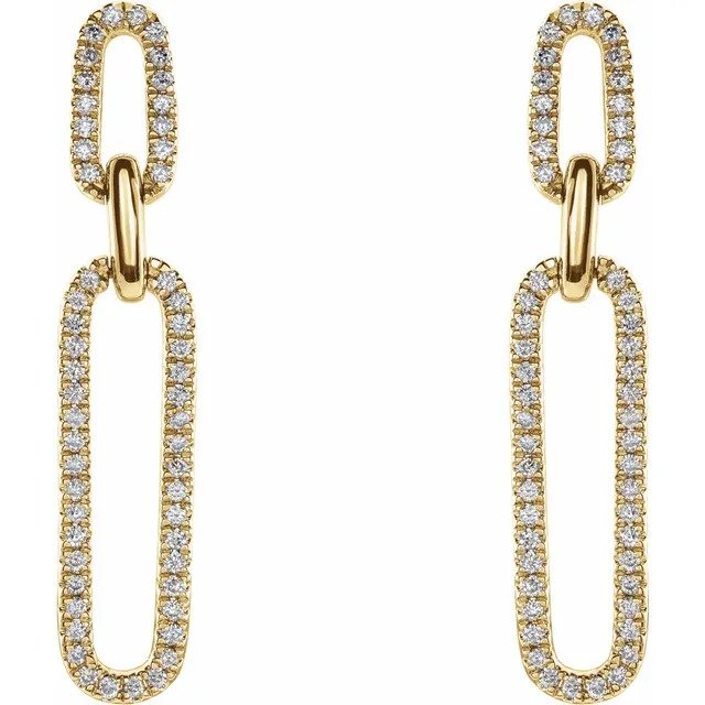 14K Yellow 1/3 CTW Diamond Link Earrings