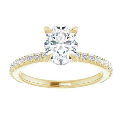 Hidden Halo Oval Engagement Ring