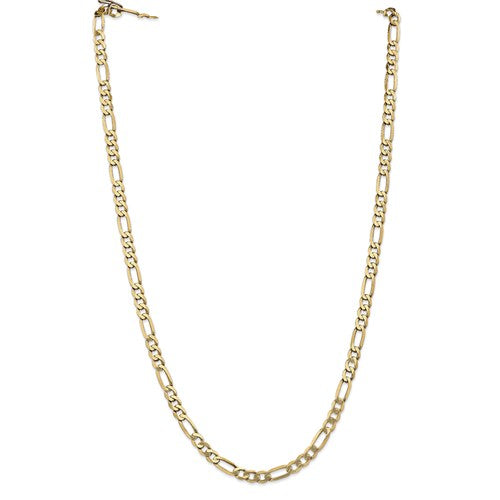 14k 5.25mm Flat Figaro Chain Yellow Gold  18 inches
