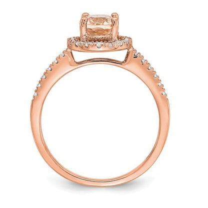 14k Rose Gold Oval Halo Engagement Ring