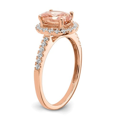 14k Rose Gold Oval Halo Engagement Ring