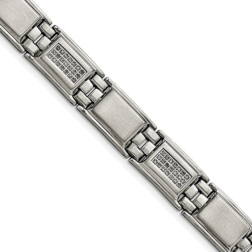 CHISEL Mens Stainless Steel Diamond Bracelet 3/4ctw