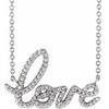 14K Gold LOVE Diamond Necklace