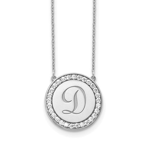 14k White Gold Personalized Initial Diamond Necklace 0.56ctw